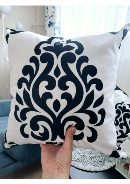 Damask Desen Dekoratif Kadife 2'li Kırlent Kılıfı modelleri