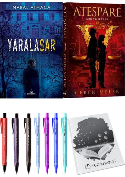 Ateşpare 3 Kırık Yok Oluşlar ve Ephesus Yayınları Yaralasar 1 Maral Atmaca 2li Set + Hediyeli