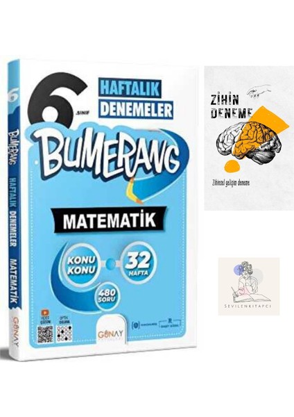 Günay Yayıncılık 6.Sınıf Bumerang Matematik Haftalık Deneme+Zihin Deneme+Krm-1482