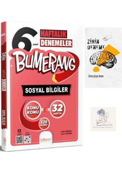 Günay Yayıncılık 6.Sınıf Bumerang Sosyal Haftalık Deneme+Zihin Deneme+Krm-1531