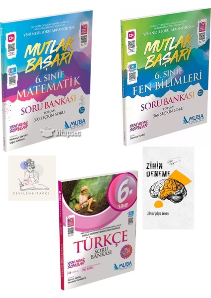 6.sınıf Mutlak Başarı M-F-T 3 Branş Soru BANKASI+ZİHİNDENEME+KRM-1215