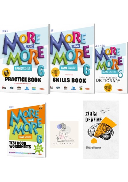 Kurmay More&more 6.sınıf Practice Book Set ve Testbook WORKSHEETS+ZİHİNDENEME+KRM-1419