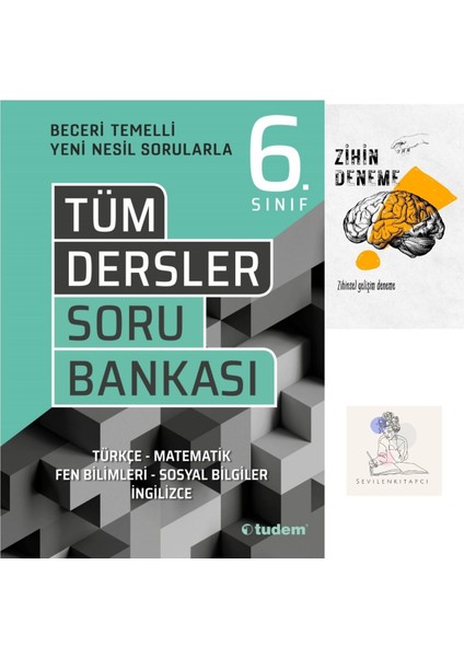 Tudem Yayıncılık 6.sınıf Tüm Dersler Soru BANKASI+ZİHİNDENEME+KRM-1638