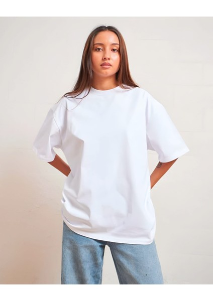 Oversize/geniş Kesim Pamuk Kısa Kollu Basic T-Shirt