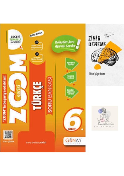 Günay Yayıncılık 6.Sınıf Türkçe Zoom Soru Bankası+Zihin Deneme+Krm-1540