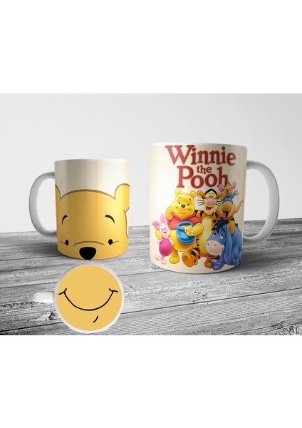 Winnie The Pooh Alt Tabanı Ağız Tasarımlı Kupa Bardak fiyatları