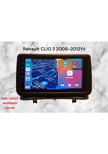 Renault Clıo 3 2006-2012 Yıl Uyumlu 9 Inç Android Multimedya Carplay+Android Auto+Navigasyon