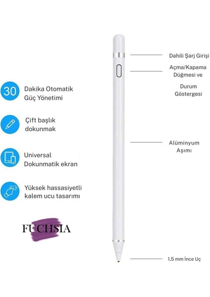Xiaomi Pad 7 Pro / Pad 7 Uyumlu Yazım ve Çizim Için Dokunmatik Ekran Tablet Kalemi