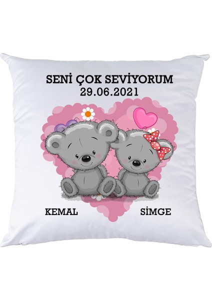 Aşık Ayıcıklar Sevgiliye Hediye Isimli Yastık