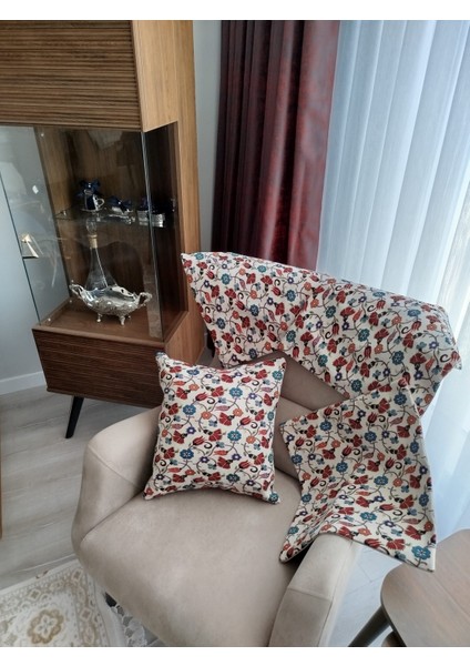 Özel Dokuma Çiçek Motifli Goblen Kumaş Dekoratif 4'lü Kırlent Yastık Kılıfı(Baskı Veya Boya Değildir)