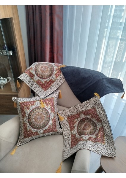Özel Dokuma Türk Kilim Motifli Dekoratif 4'lü Kırlent Yastık Kılıfı(Baskı Veya Boya Değildir) fiyatları