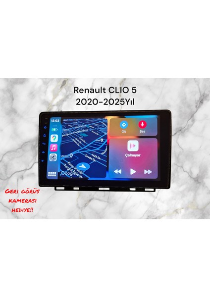 Renault Clıo 5 2020-2025 Yıl Uyumlu 9 Inç Android Multimedya Carplay+Android Auto+Navigasyon