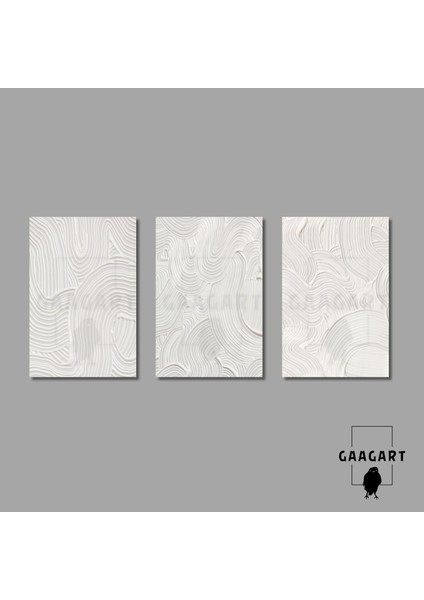 3'lü Kanvas Salon Duvar Tablosu Soyut Alçı Görünümlü Set indirimleri