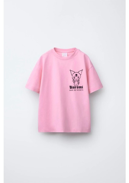 Kız Çocuk Pamuklu Pembe Kuromi Baskılı T-Shirt – Kısa Kollu Günlük Üst fiyatları