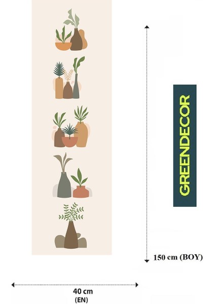 Vazo Çiçek Bohem Desenli Özel Tasarım Runner Baskılı Dekoratif Bej Masa Örtüsü Modern Ev Dekorasyonu fiyatları