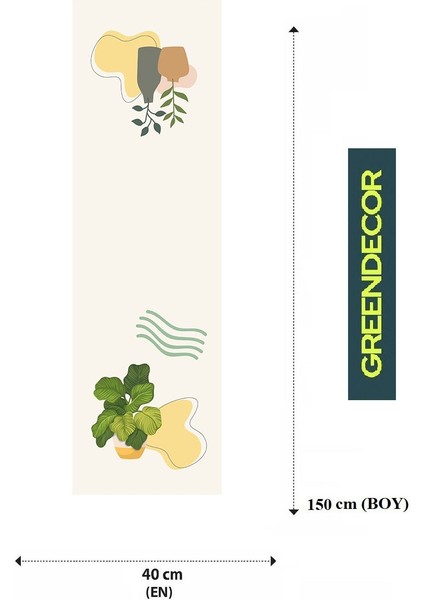 Vazo Çiçek Bohem Desenli Özel Tasarım Runner Baskılı Dekoratif Bej Masa Örtüsü Modern Ev Dekorasyonu fiyatları