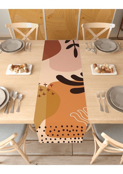 Çiçek Bohem Desenli Özel Tasarım Runner Dijital Baskılı Dekoratif Masa Örtüsü Şık Ev Dekorasyonu