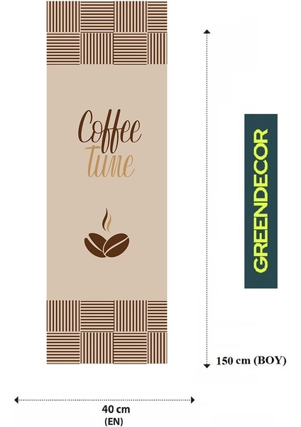 Coffee Kahve Bohem Desenli Özel Tasarım Runner Baskılı Dekoratif Masa Örtüsü Modern Ev Dekorasyonu fiyatları