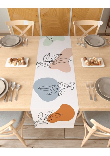 Çiçek Bohem Desenli Özel Tasarım Runner Dijital Baskılı Dekoratif Masa Örtüsü Şık Ev Dekorasyonu