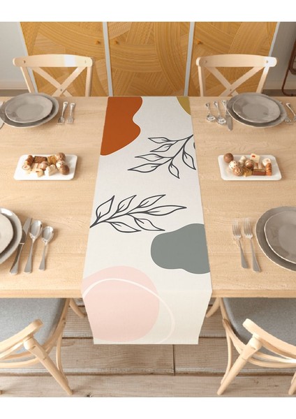 Çiçek Bohem Desenli Özel Tasarım Runner Dijital Baskılı Dekoratif Masa Örtüsü Şık Ev Dekorasyonu