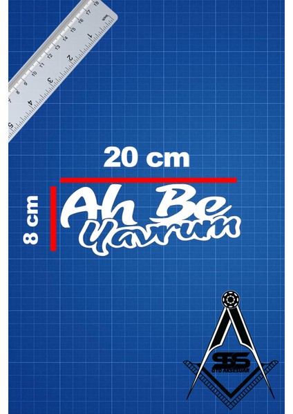 Ah Be Yavrum 20X8 Jdm Yazı Araba-Motosiklet Cam Etiket Sticker Beyaz Renk fiyatları