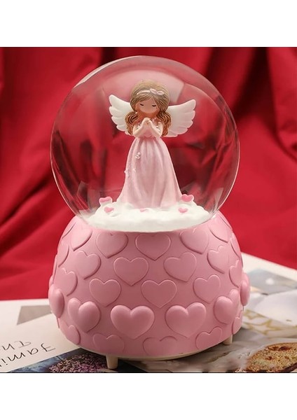 Pembe Peri Işıklı Sihirli Kar Küresi Arkadaşa Hediye
