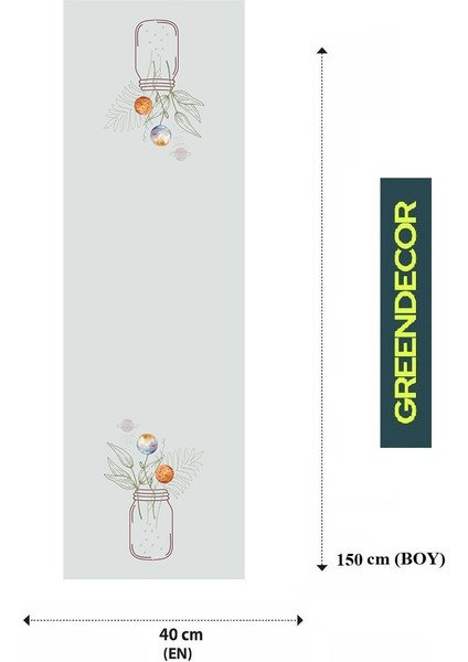 Vazo Çiçek Bohem Desenli Özel Tasarım Runner Baskılı Dekoratif Bej Masa Örtüsü Modern Ev Dekorasyonu fiyatları