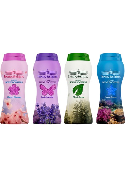 Home &shine Granül Çamaşır Parfümü Cherry Blossom,mystic Forest, Lush Lavender,ocean Breeze 4 X225 G