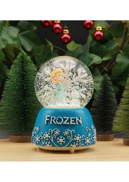 Frozen Temalı Büyük Boy Püskürtmeli Işıklı ve Müzikli Kar Küresi-Mavi fiyatları