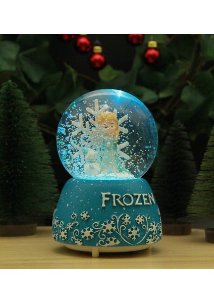 Frozen Temalı Büyük Boy Püskürtmeli Işıklı ve Müzikli Kar Küresi-Mavi fırsatları