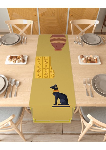 Afrika Etnik Bohem Desenli Özel Tasarım Runner Dijital Baskılı Dekoratif Masa Örtüsü Ev Dekorasyonu