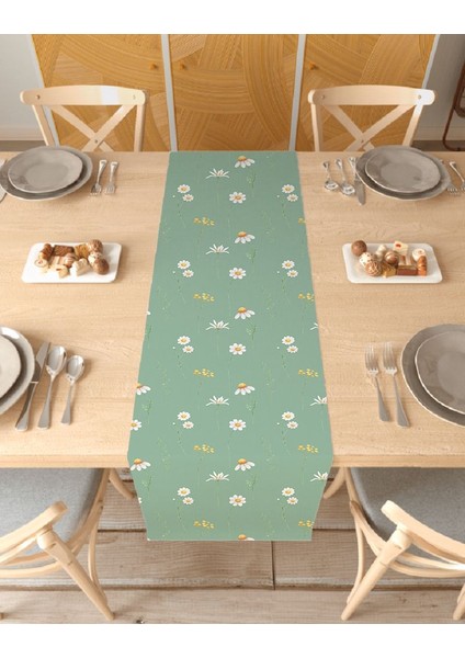 Çiçek Bohem Desenli Özel Tasarım Runner Dijital Baskılı Dekoratif Masa Örtüsü Modern Ev Dekorasyonu