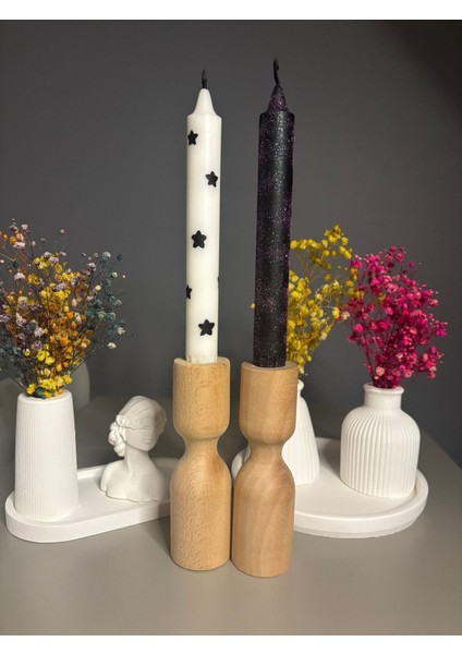 Simli-Yıldızlı Mum Seti