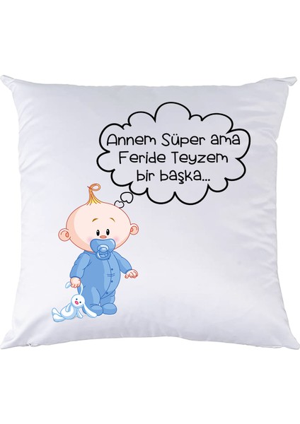 Yeni Doğan Hediyesi Mesajlı Erkek Bebek Yastık