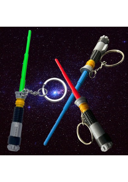 Flexilab 3’lü Star Wars Işın Kılıcı Anahtarlık Seti – Kırmızı Mavi Yeşil – PLA 3D Baskı Figür – Film Temalı Koleksiyonluk Hediye Oyuncak