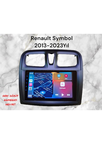 Renault Symbol 2013-2023 Yıl Uyumlu 9 Inç Android Multimedya Carplay+Android Auto+Navigasyon
