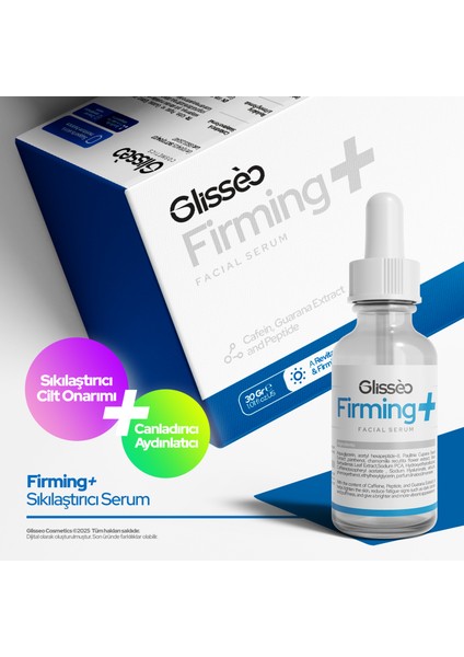 Firming+ Kafein ve Peptide Katkılı Yüz Bakım Serumu - Elastikiyet Artırıcı ve Cilt Canlandırıcı Etki - 30ML