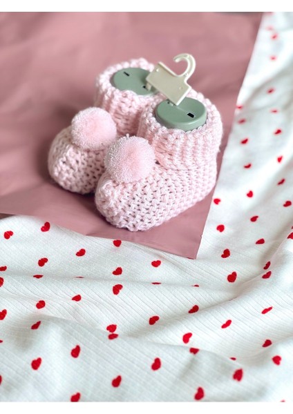Örgü Bebek Patik Yenidoğan Hediyelik Tozpembe