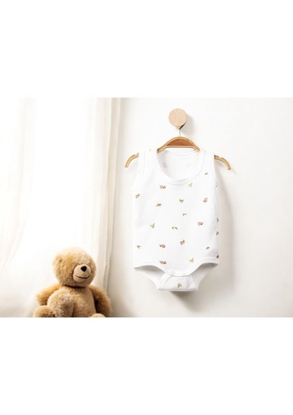 Çiçekli Bebek Body Zıbın Pamuklu