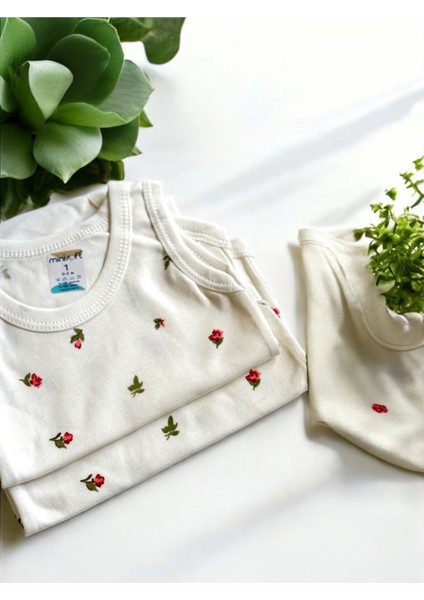 Çiçekli Bebek Body Zıbın Pamuklu