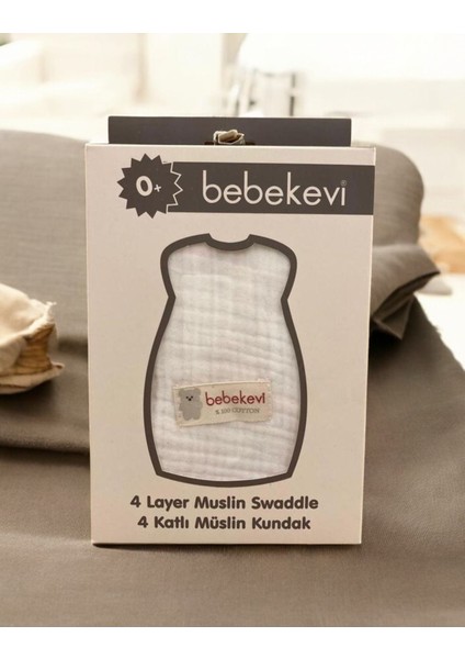 4 Katlı %100 Pamuk Müslin Kundak Fermuarlı