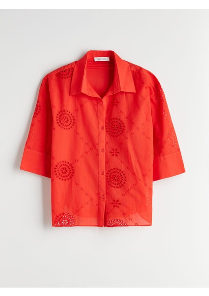 Lcw Vision Ajurlu Oversize Kadın Gömlek (S5)