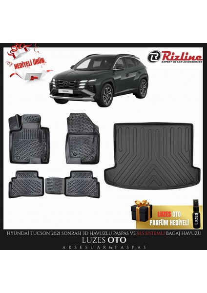 Hyundai Tucson 3D Havuzlu Paspas ve Ses Sistemli Bagaj Havuzu 2021-2022-2023-2024-2025