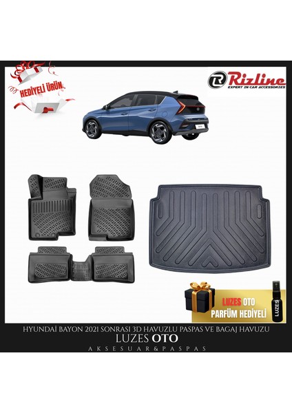 Hyundai Bayon 3D Havuzlu Paspas ve Bagaj Havuzu 2021-2022-2023-2024-2025