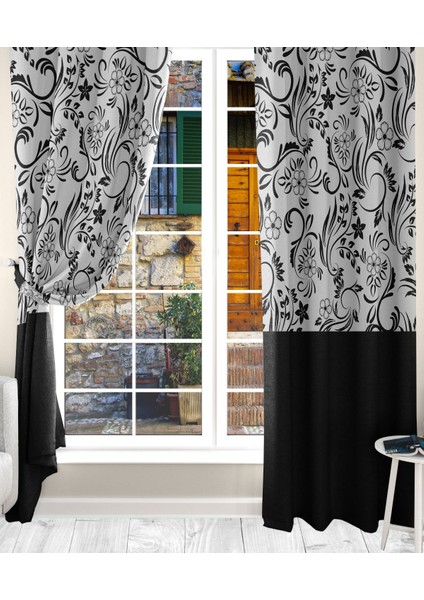Kadife Kumaş Dijital Baskılı Fon Perde 140X260 cm ( 2 Adet )
