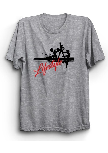 Lifestyle, Yaşam Tarzı, Gym, Spor, Fitness Baskılı %100 Pamuk Tişört
