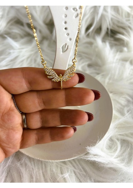 Badelis Çelik Zirkon Taş Detaylı Gold Anka Kuş Modeli Kolye fiyatları