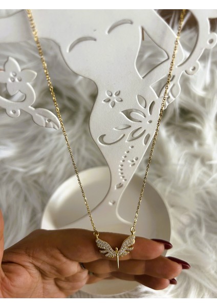 Badelis Çelik Zirkon Taş Detaylı Gold Anka Kuş Modeli Kolye modelleri