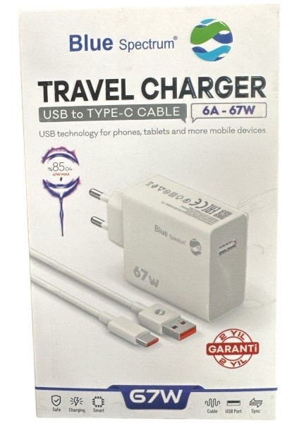 67W 6.0A Hızlı Şarj Seti Usb-Typec