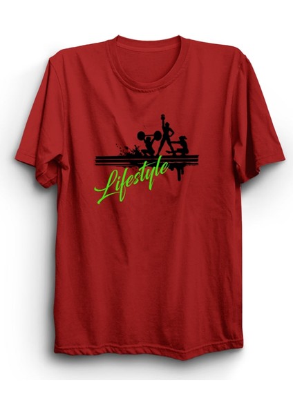 Lifestyle, Yaşam Tarzı, Gym, Spor, Fitness Baskılı %100 Pamuk Tişört